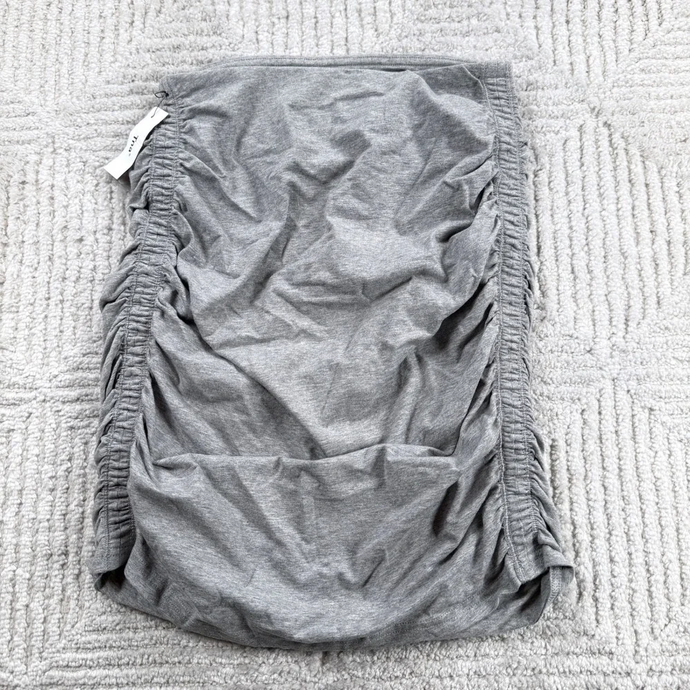 Tna 90s Malibu Mini Skirt Womens Small Heather Grey Ruched Bodycon Aritzia Club